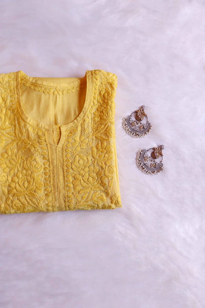 Jannat Handcrafted Soft Chikankari Long Kurti – Most Loved🌸