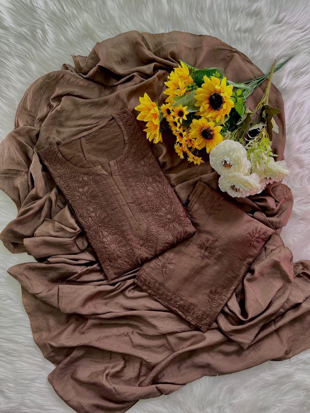 3PC Soft Rayon, Stunning Handwork – A Must-Have Kurti Set