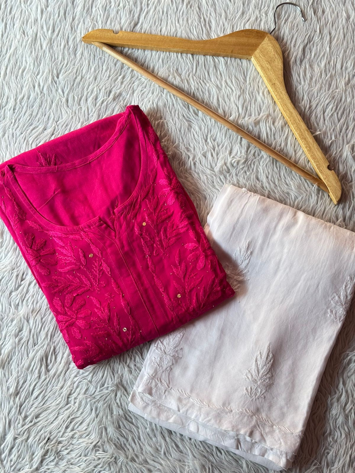 Saba Muqaish Rayon Leaves Design Kurta