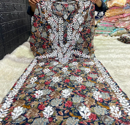 Mul Mul Kurti with plazo and Sandle