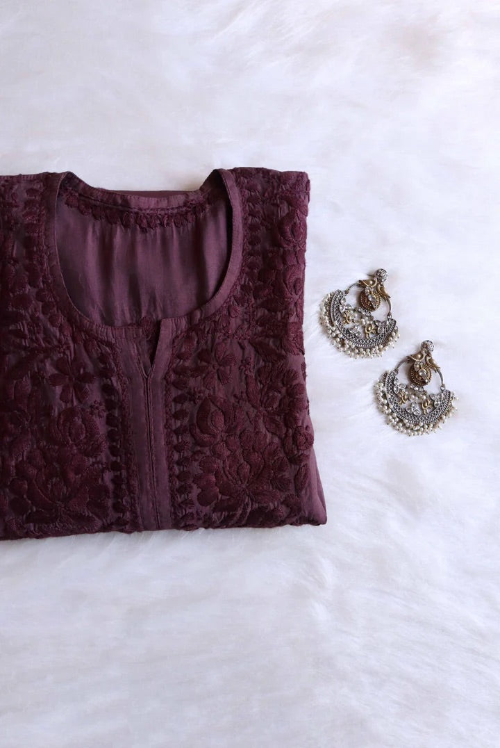 Jannat Handcrafted Soft Chikankari Long Kurti – Most Loved🌸