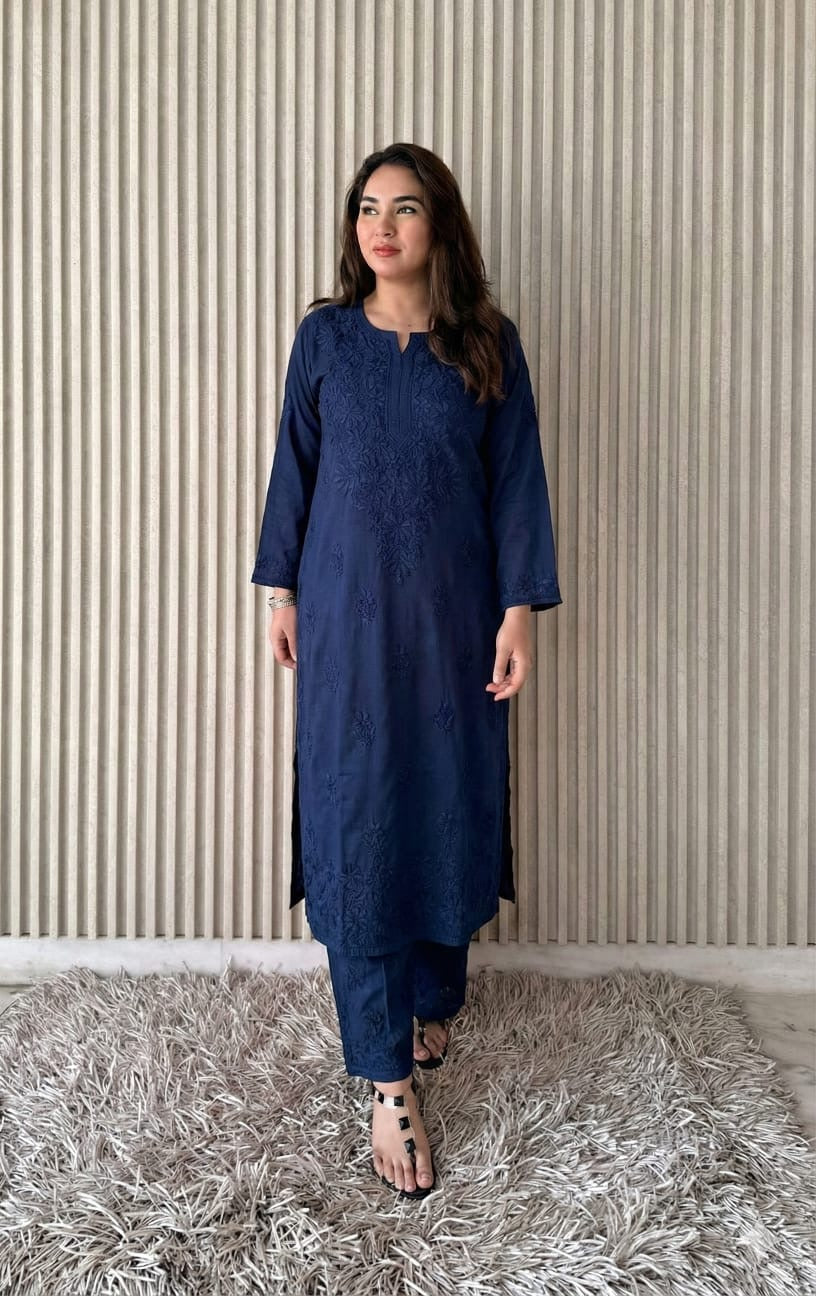Saba Soft Rayon 2pc Chikankari Co-ord Plazo Set