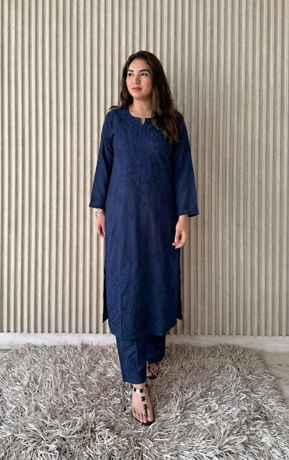 Saba Soft Rayon 2pc Chikankari Co-ord Plazo Set