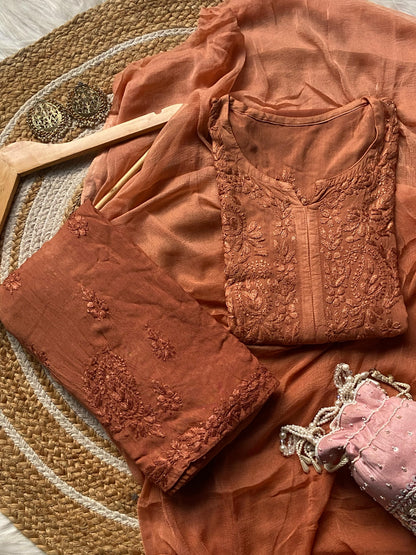 3pc Noor Soft Rayon Ombre Set with dupatta and plazo