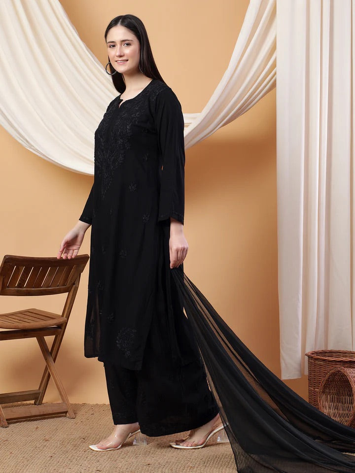 3pc Noor Soft Rayon Ombre Set with dupatta and plazo