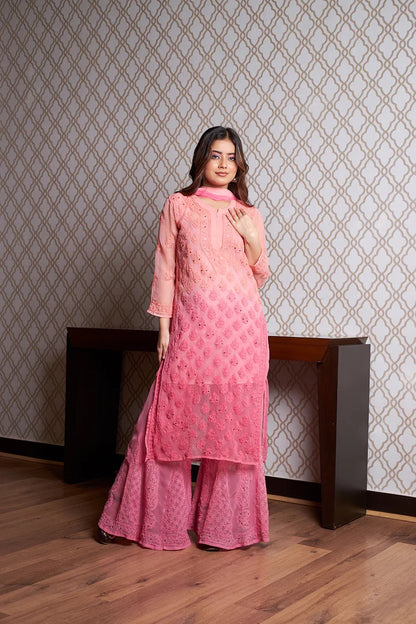 Beautiful Ombre 4pc Mirror Work Set with inner( Most Loved ) 14 Shades