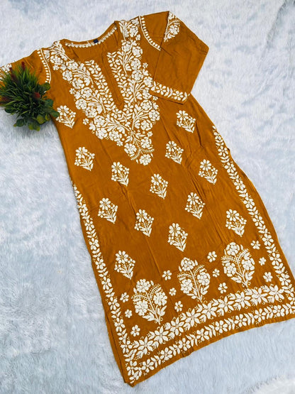 Heavy border Designed Chikankari kurti