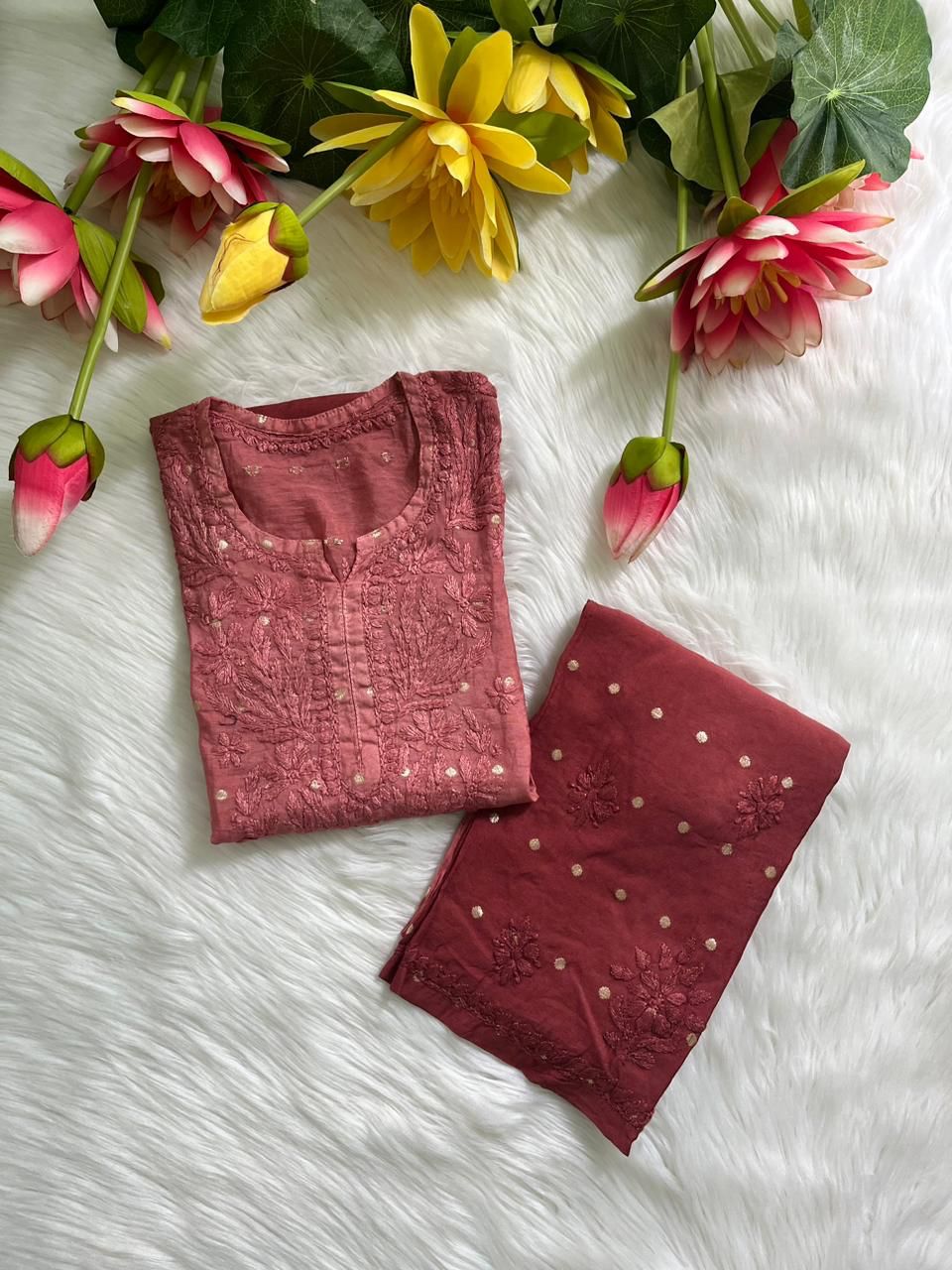 Alina Soft chanderi combo plazo set