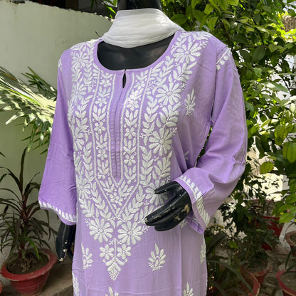 Rayon Heavy Chikankari Kurti n Plazzo Set