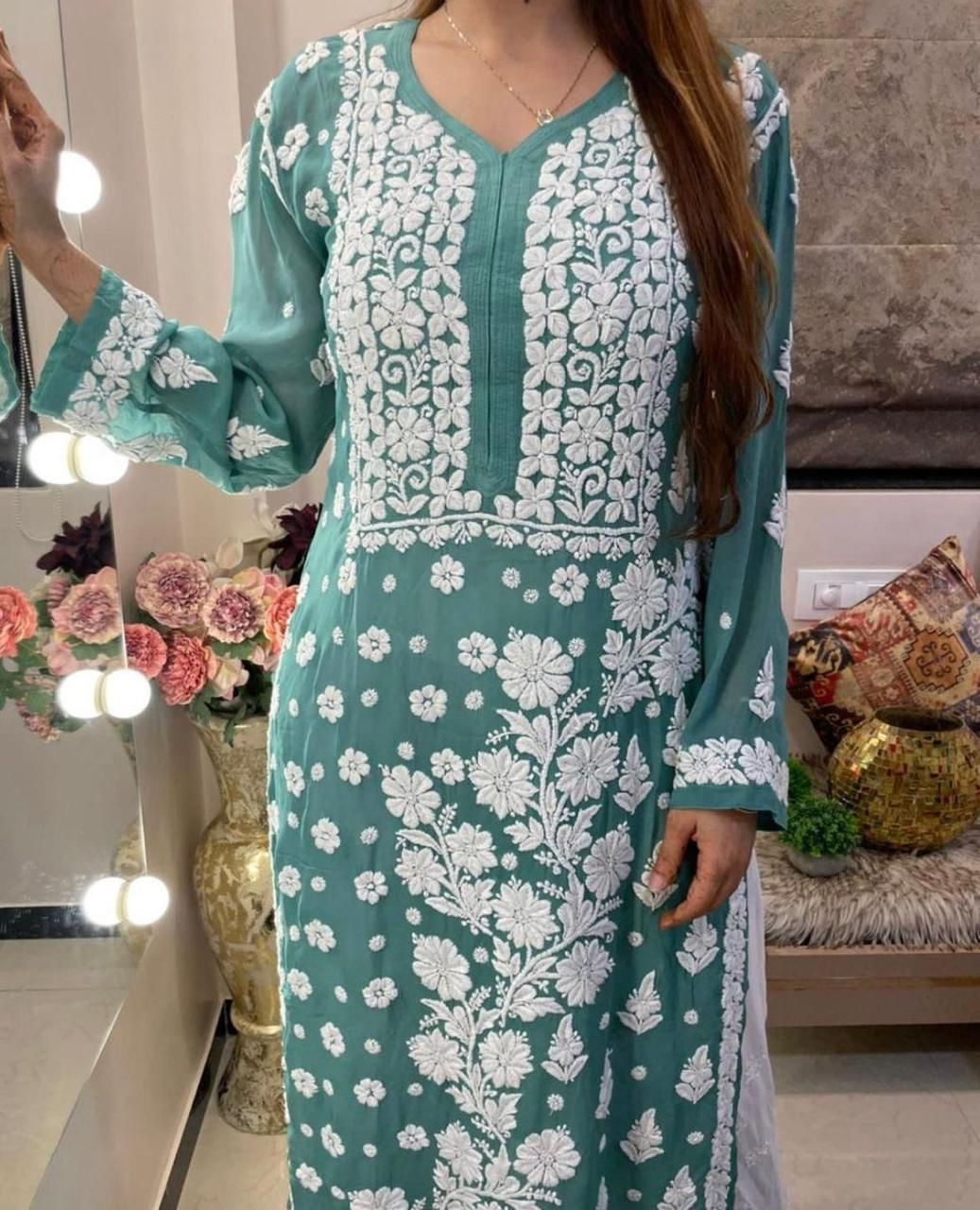 3d Jasmin Muslin Kurti