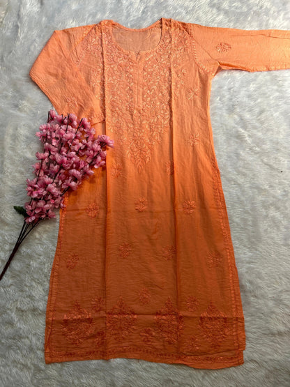 Soft Chanderi Dyeable Beautiful shades Kurtis