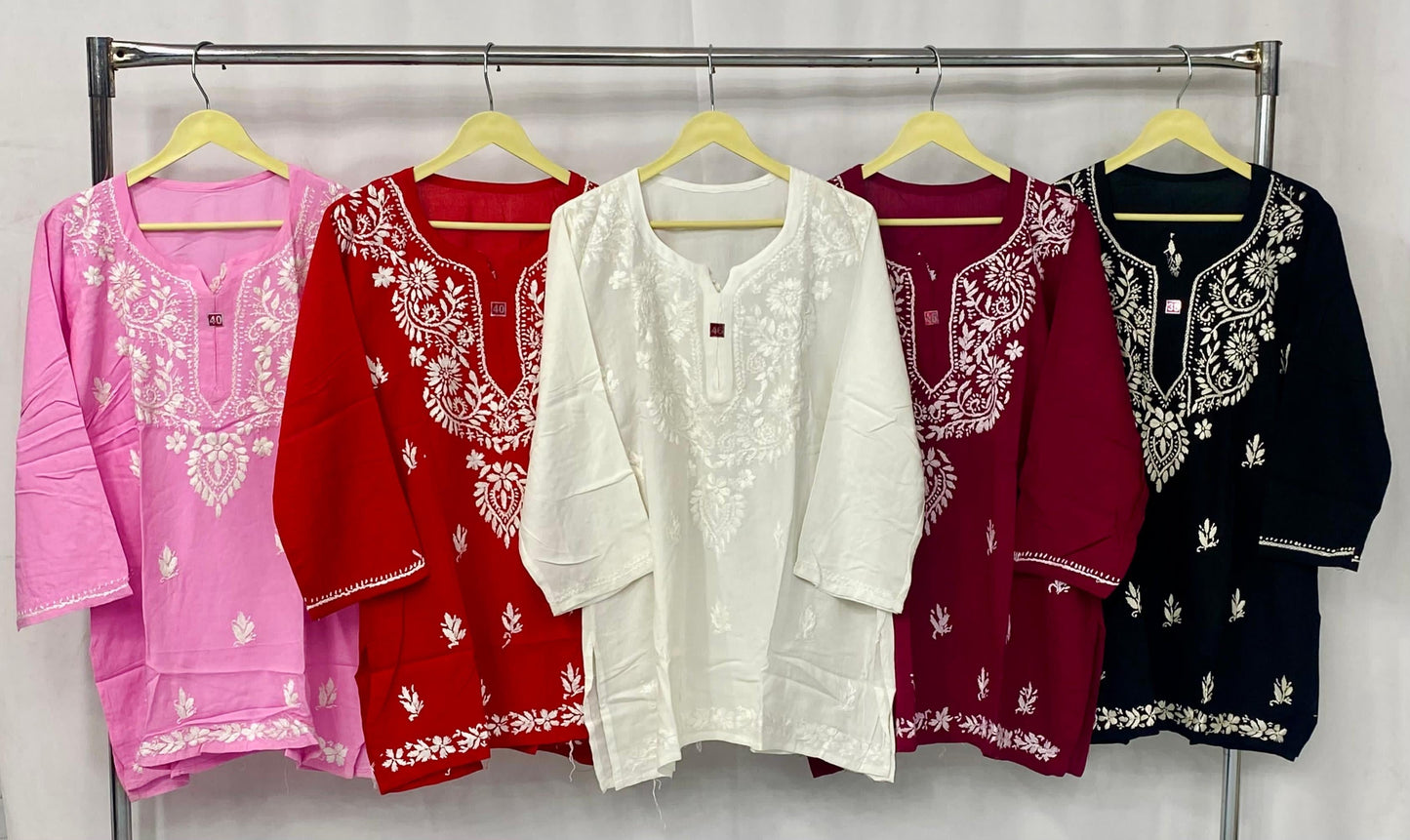 Rayon Short Top fine embroidered
