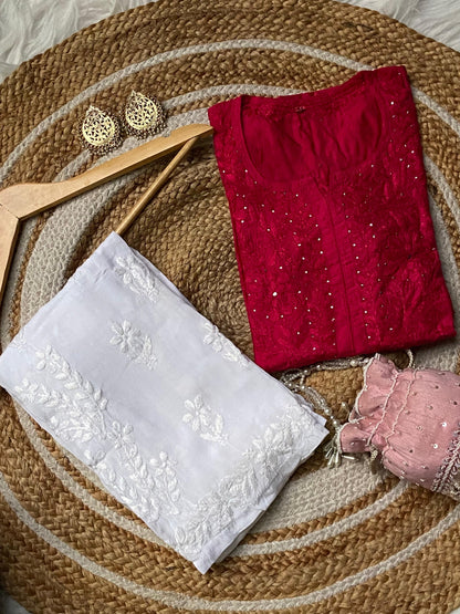 Butter Soft Silver Muqaish kurta