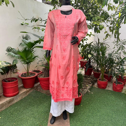 Chanderi Ombre Straight kurtis