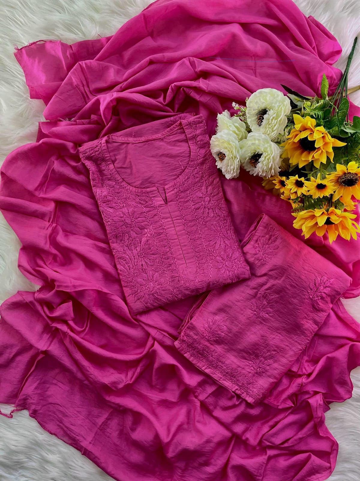 Super Soft Rayon 3PC Set 🌸 Stunning Handwork You’ll Love