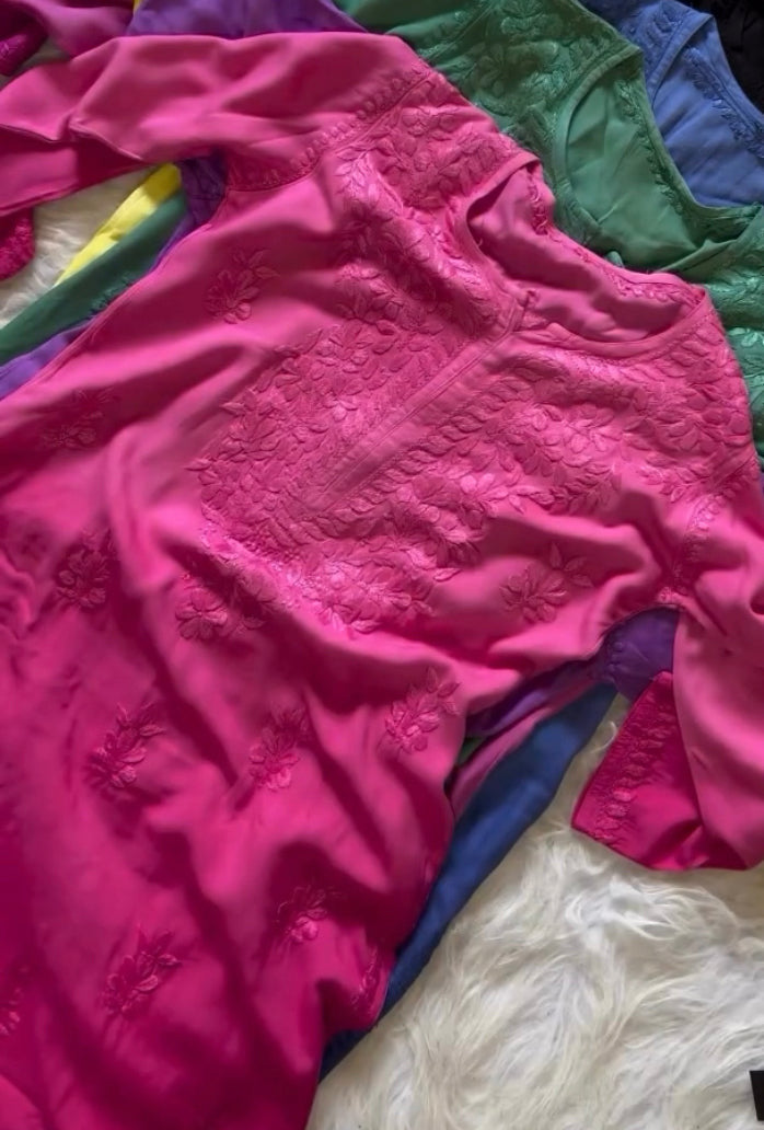 Noor ombre soft long rayon kurti in extra beautifull colours