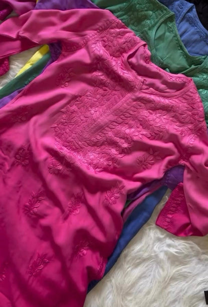 Noor ombre soft long rayon kurti in extra beautifull colours