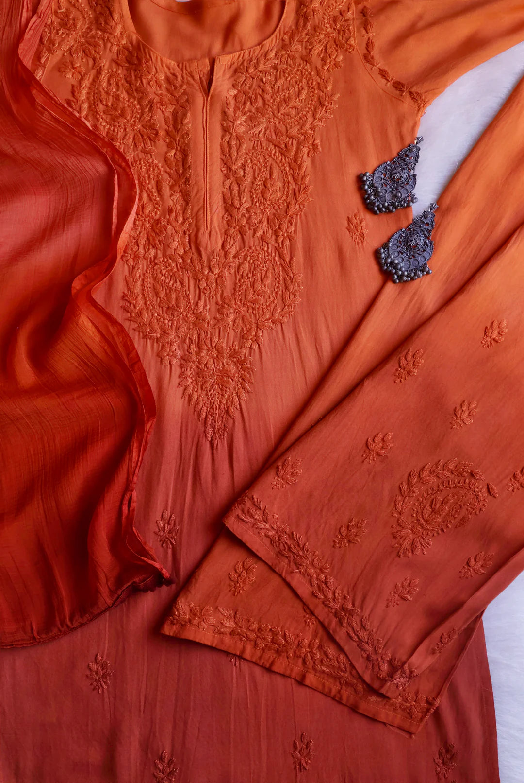 3pc Noor Soft Rayon Ombre Set with dupatta and plazo