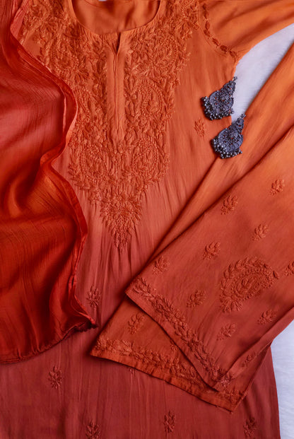 3pc Noor Soft Rayon Ombre Set with dupatta and plazo