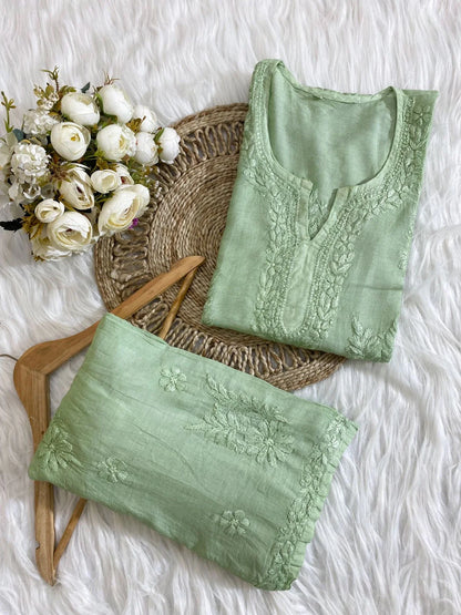 Saba Soft Rayon 2pc Chikankari Co-ord Plazo Set