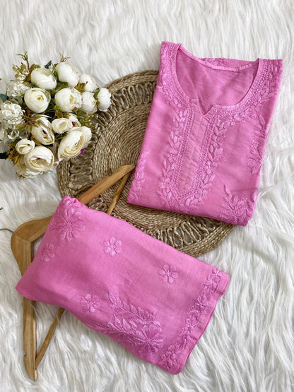 Saba Soft Rayon 2pc Chikankari Co-ord Plazo Set