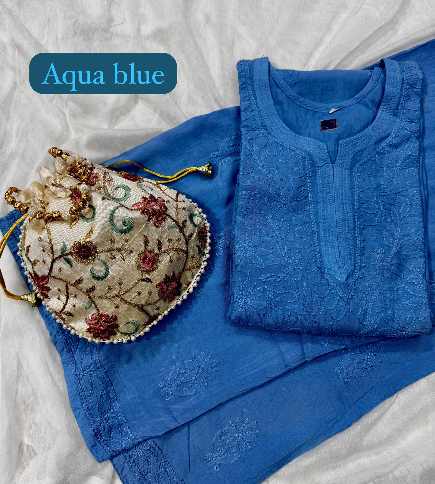 Saba Soft Rayon 2pc Chikankari Co-ord Plazo Set