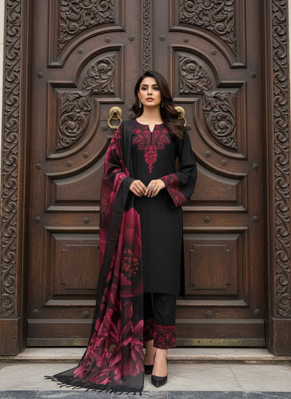 Noor-e-Black Hand Embroidered Ethnic Suit Set