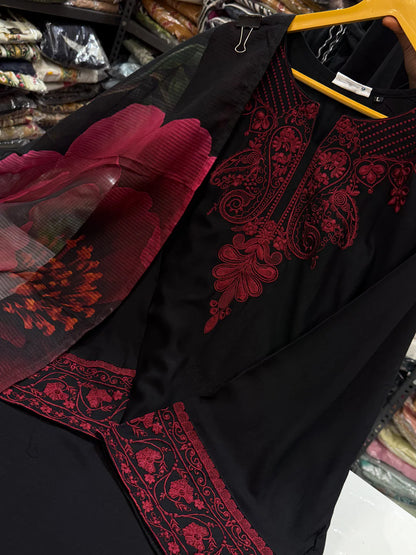 Noor-e-Black Hand Embroidered Ethnic Suit Set