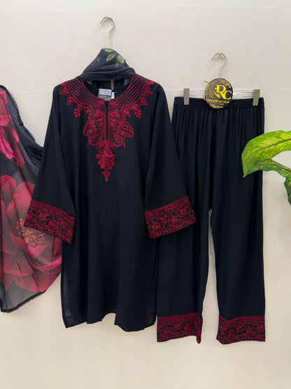 Noor-e-Black Hand Embroidered Ethnic Suit Set