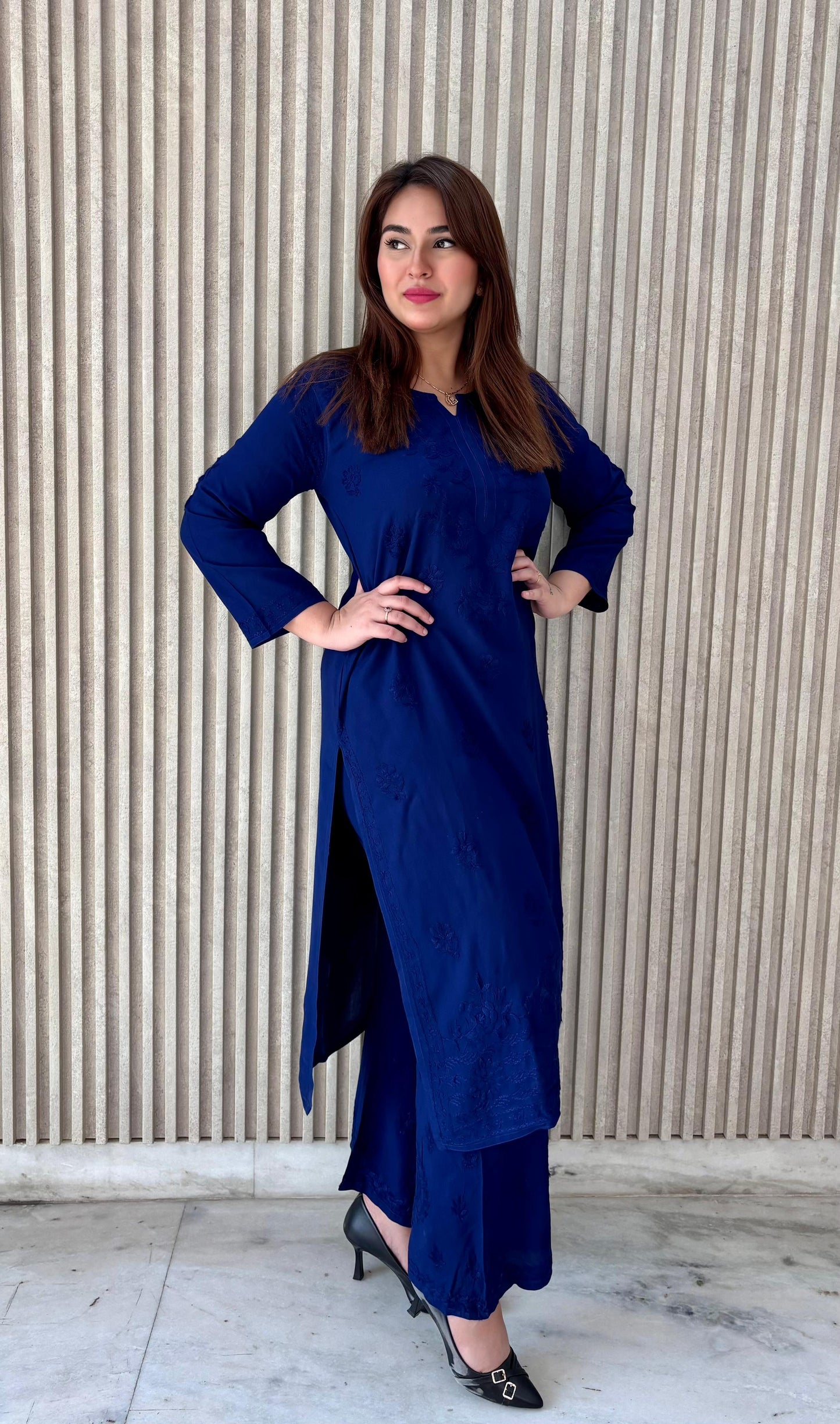 3PC Soft Rayon, Stunning Handwork – A Must-Have Kurti Set