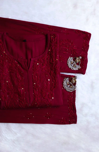 3pc Zara Handmade with Muqaish Soft  Rayon Set