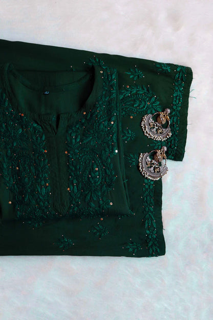 3pc Zara Handmade with Muqaish Soft  Rayon Set