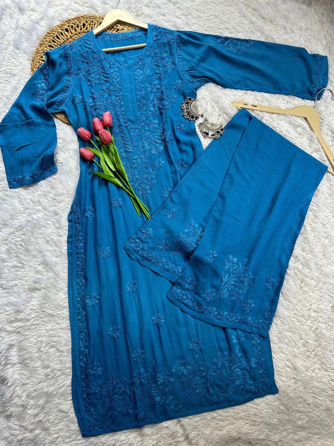 Zoya Soft Chikankari 2 Piece Kurta Set
