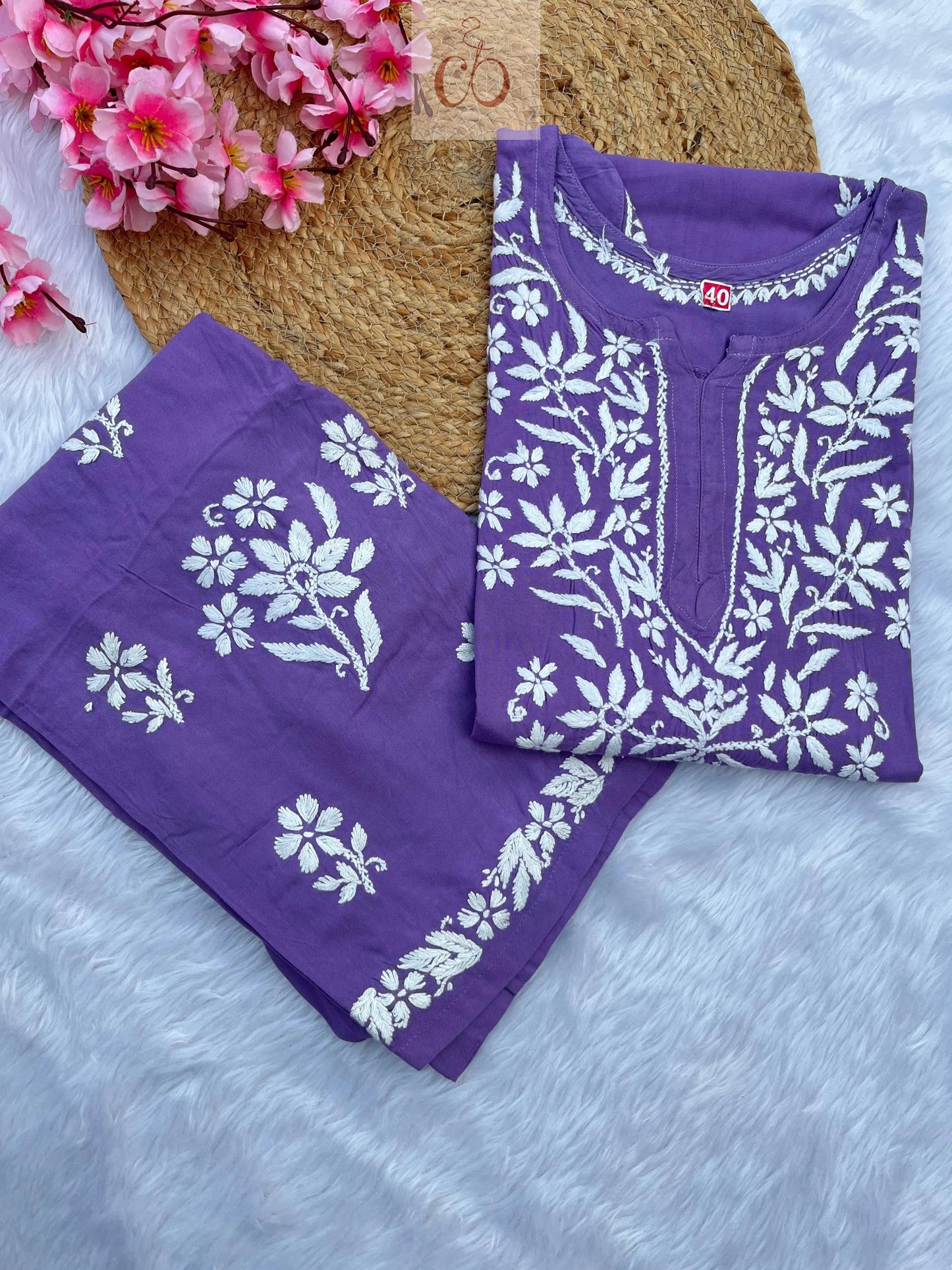 Rayon Finest work Plazzo combo Chikankari Official