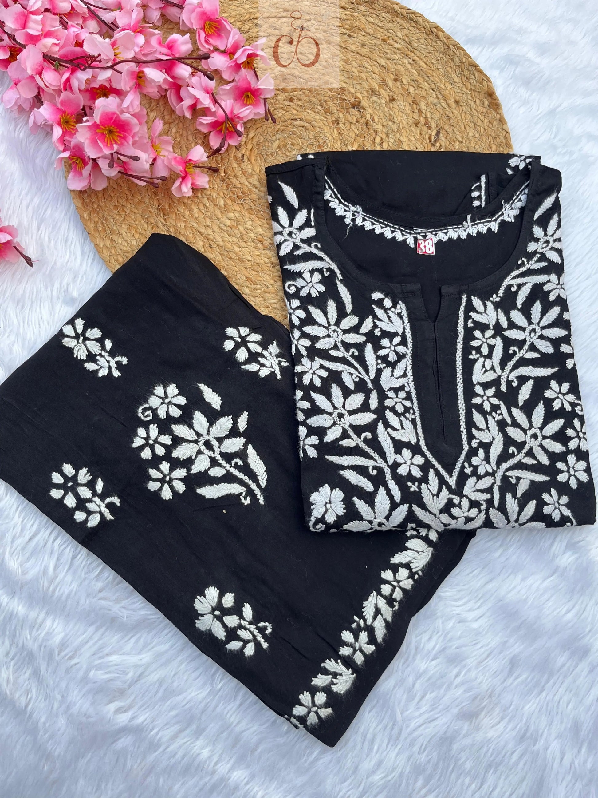 Rayon Finest work Plazzo combo Chikankari Official