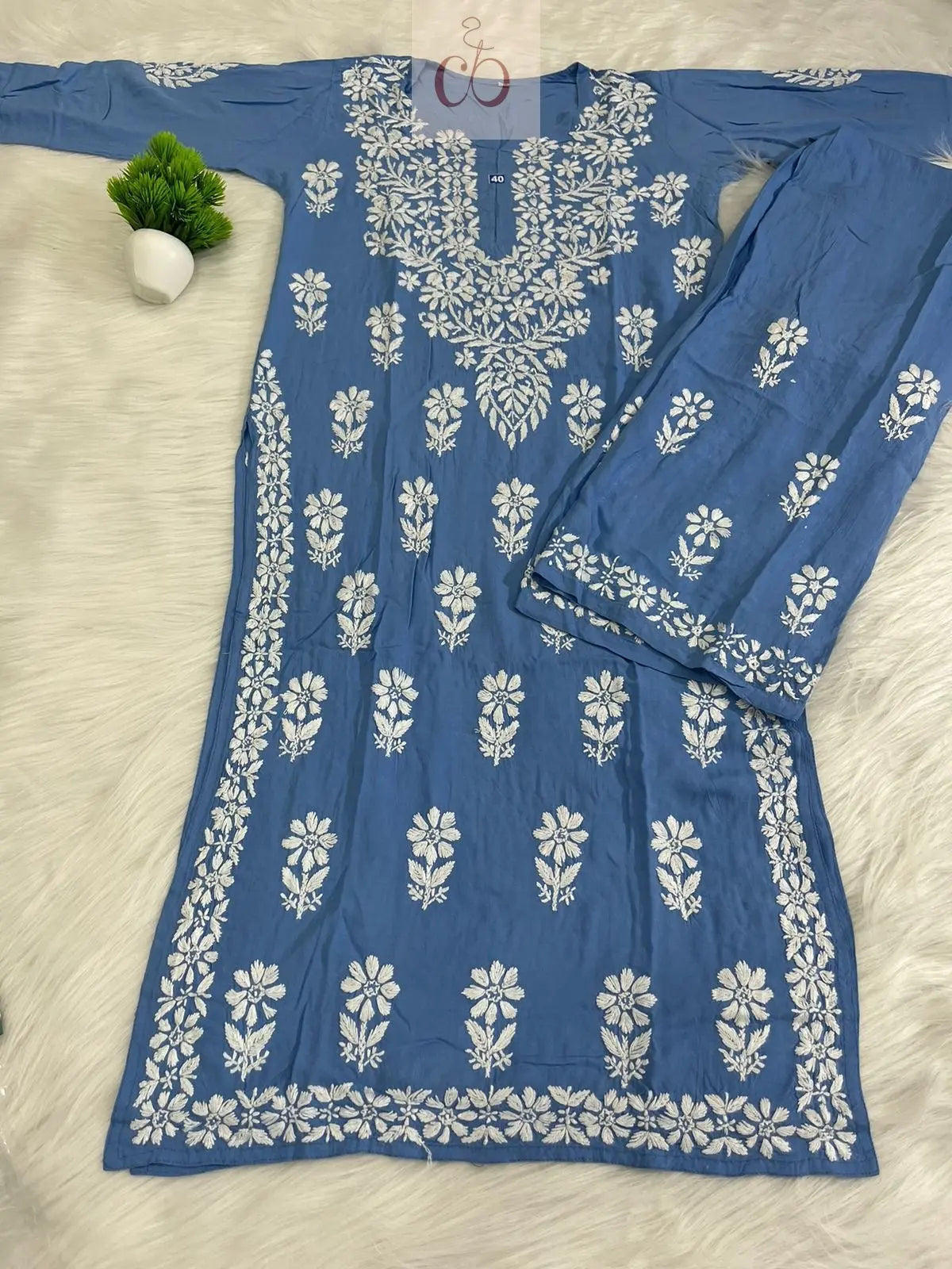 Summer Modal Set Soft & Comfy - Chikankari Officialchikan kurti lucknowi chikankari chikankarikurti best kurti kurtis for summer lakhnawi chikan 