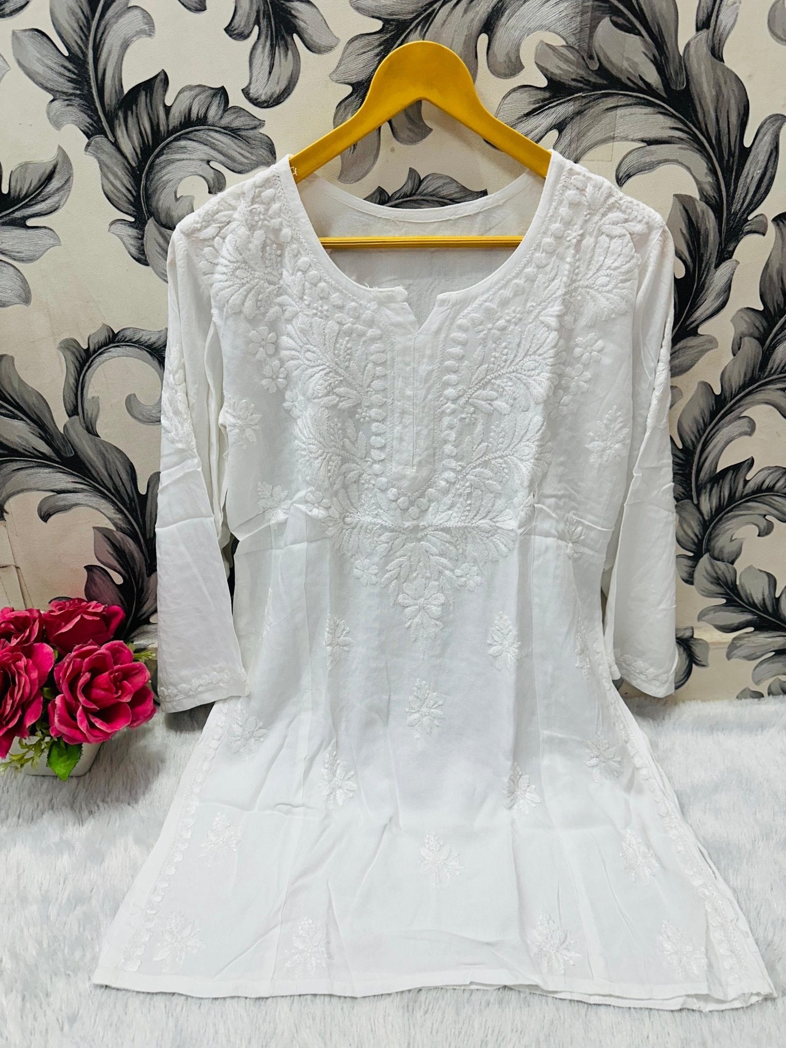 Chikankari Daily wear / College wear Short top - chikankariofficial