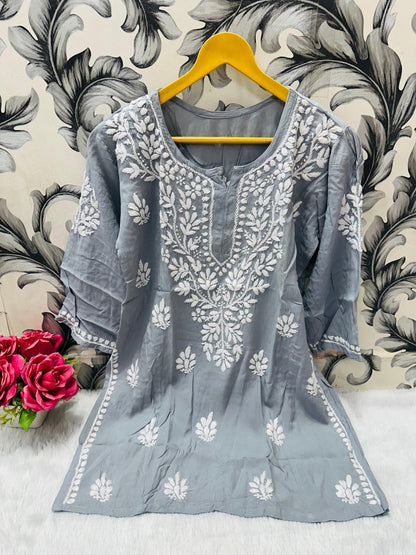Chikankari Daily wear / College wear Short top - chikankariofficial