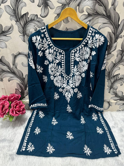 Chikankari Daily wear / College wear Short top - chikankariofficial