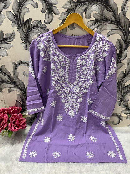 Chikankari Daily wear / College wear Short top - chikankariofficial