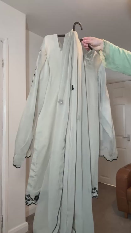 Ash Grey Floral Embroidery Co-ord Set