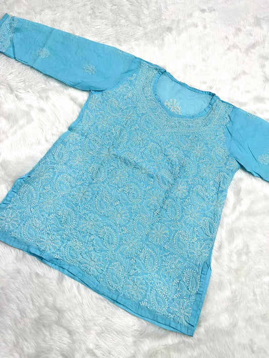 TriVoil College & Office Wear Short Top - chikankariofficial